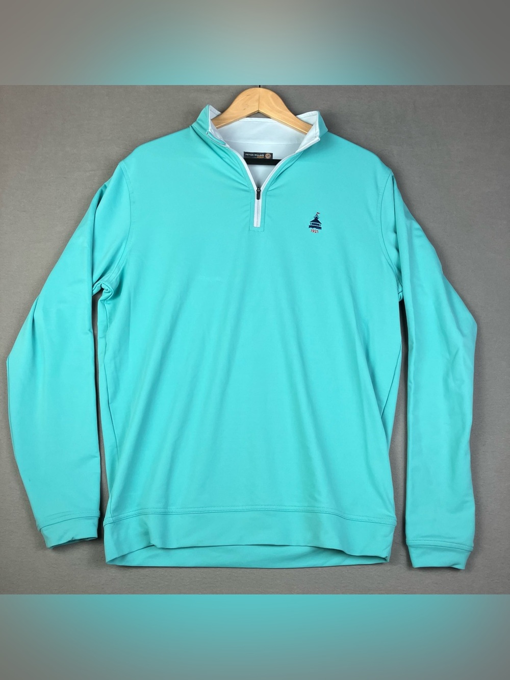 Peter Millar Men's Aqua Zip-Up Sweater